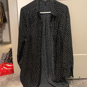 Express Black and White Polka Dot Top